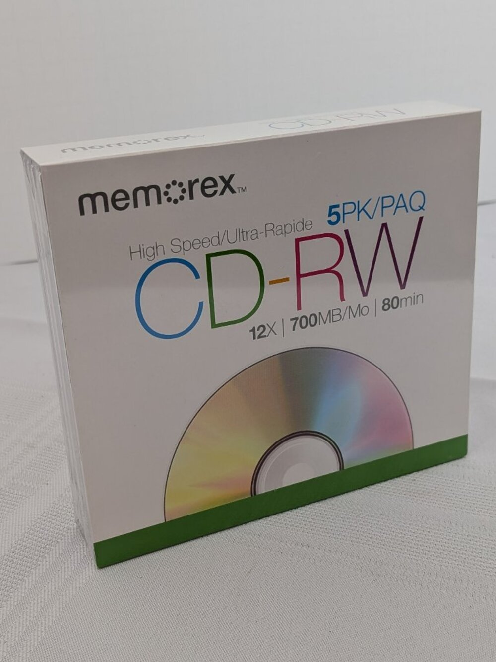 Memorex 5 Pack CD-RW Blank Rewritable 700MB 80 Minute Discs New In Sealed Box